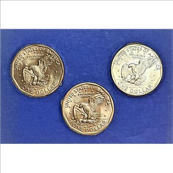 1979-P 1979-D & 1979-S U.S. Susan B Anthony Dollar Coins-Custom Packaging-Brilliant Uncirculated