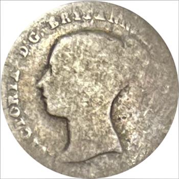 1855 Great Britain Silver Four Pence-Early Queen Victoria Reign