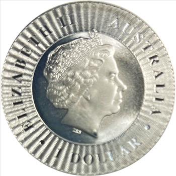 Lavender Toned 2016 .999 One Troy Ounce Silver Australian Kangaroo One Dollar Coin