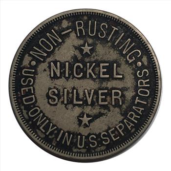 *Silver Nickel Token - Non-Rusting - Used Only in US Separators - United States Cream Separator