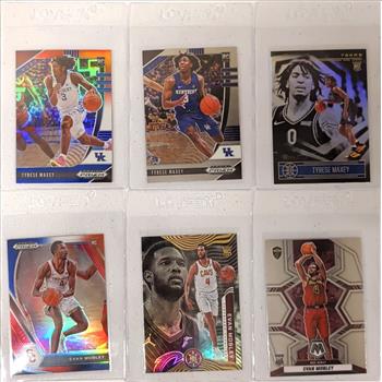 Lot of 6 NBA Basketball Rookie Cards  - Tyrese Maxey & Evan Mobley