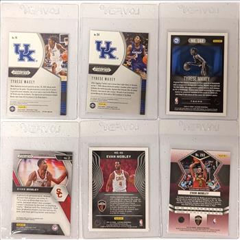 Lot of 6 NBA Basketball Rookie Cards  - Tyrese Maxey & Evan Mobley