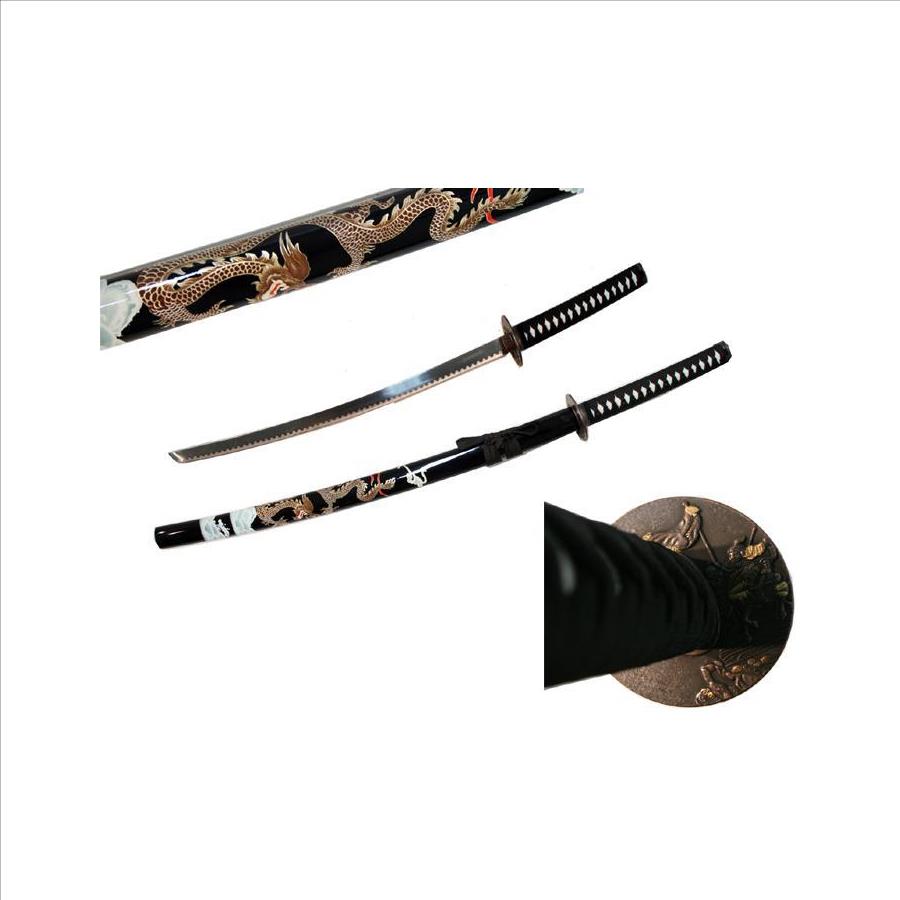 40.5" Black Collectible Dragon Katana Samurai Sword Ninja Property Room