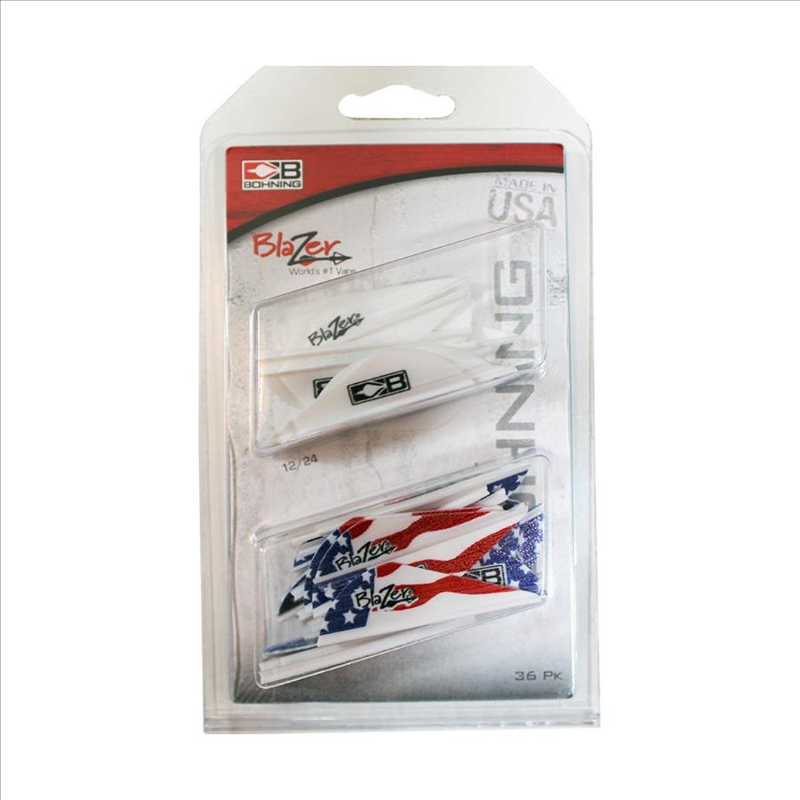 Bohning Blazer Vane Combo White/American Flag 36 pk.