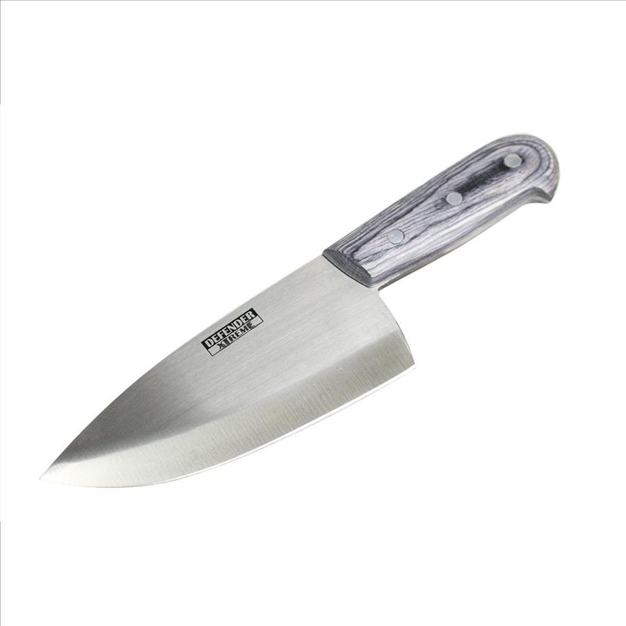 Defender-Xtreme 10" Butcher Knife Stainless Steel Blade with Grey Wood ...
