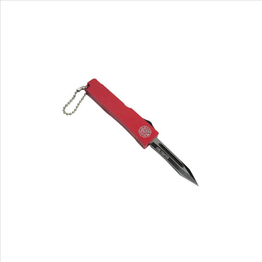 Defender Mini 5" Key Chain Knife Stainless Steel F Red Handle KeyChain Lock 13215