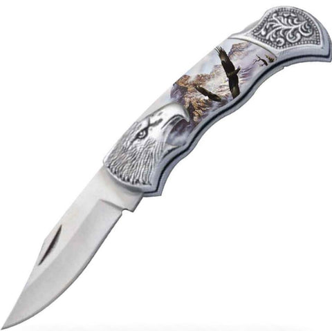 7.25" Eagle Bolster Handle Lockback Folding Pocket Knife in a Gift Box Style-11