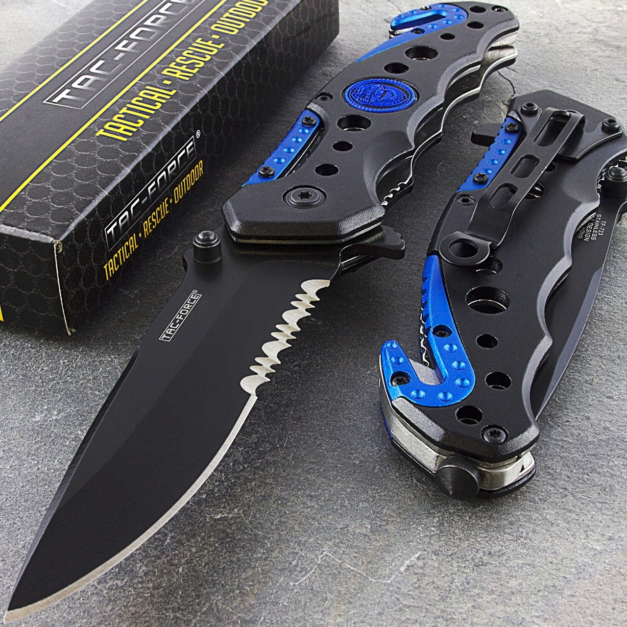 TAC FORCE BLUE SPRING ASSISTED FOLDING KNIFE Property Room