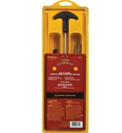 Outers Pistol Cleaning Kit 9mm/.380/.357/.38 Caliber Aluminum Rod Clam Pack 96418