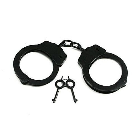 BLACK COLORED CHAINED HEAVY DUTY HANDCUFFS