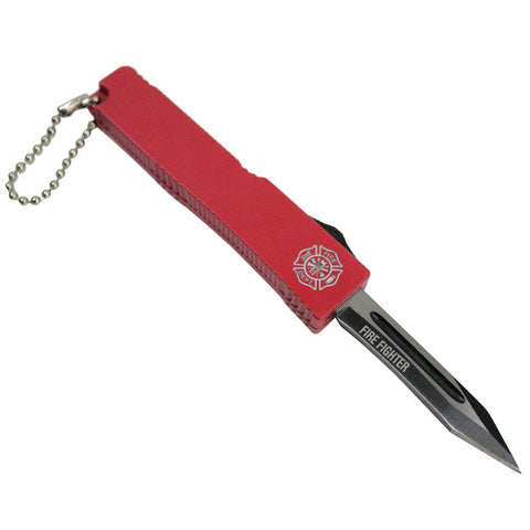 Defender Mini 5" Key Chain Knife Stainless Steel F Red Handle KeyChain Lock 13215