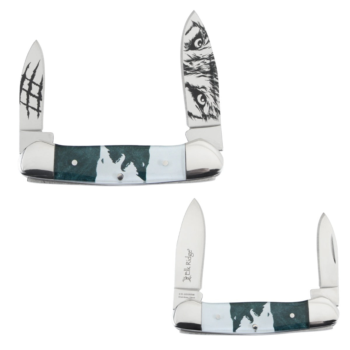 Elk Ridge - Gentlemen Trapper 2 Blade Manual Folding Knife  -  ER-2018BW