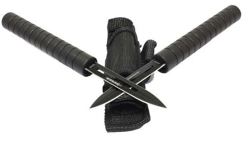 INTERLOCKING THROWING KNIVES BATON SET OF 2 WITH SHEATH