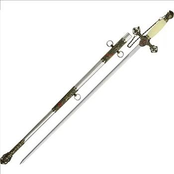 37” Masonic Knight of Templar Replica Ceremonial Long Sword with Adorned Scabbard