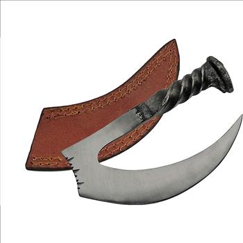 Hand Forged Railroad Spike Carbon Hunting Hook Gut Claw Knife Fixed Curve Blade