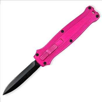 Mighty Mini OTF Pocket Knife Lightweight Aluminum Handle -PINK