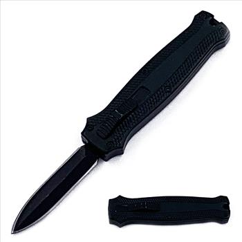 Mighty Mini OTF Pocket Knife Lightweight Aluminum Handle - Black