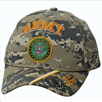 CAMO CAP WITH UNITED STATES ARMY EMBLEM