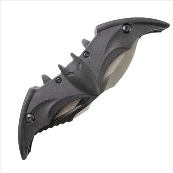 Bat Pattern Handle Double Blade Folding Knife Black Blade