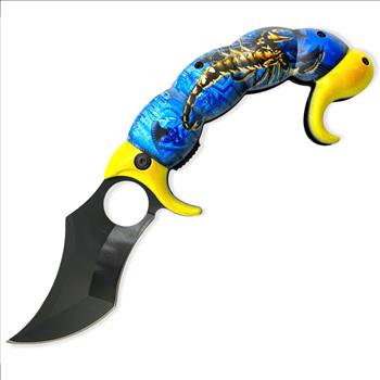 Spring Assisted Scorpion Tail Blue