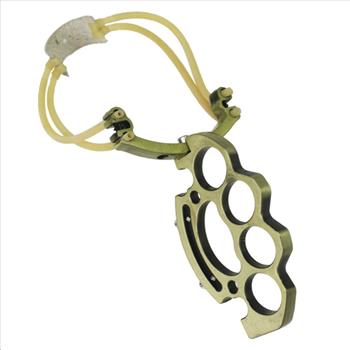 Heavy Duty Metal Two Card Rubber Band Outdoor Hunting Slingshot- Knukle