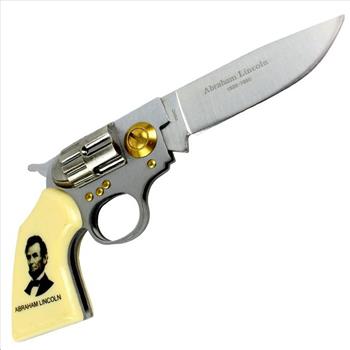 Abraham Lincoln Gun Folding Knife