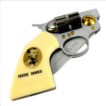 Jesse James Gun Revolver Folding Knife