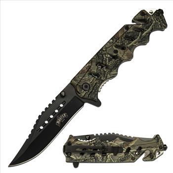 MASTER USA SPRING ASSISTED KNIFE - MU-A124B CAMO EDC FOLDING POCKET