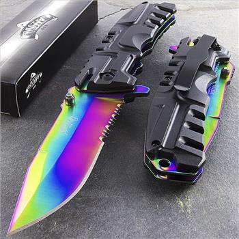 MASTER USA RAINBOW FOLDING KNIFE SPRING ASSISTED EDC