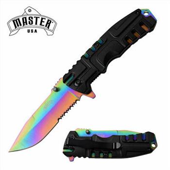 MASTER USA RAINBOW FOLDING KNIFE SPRING ASSISTED EDC