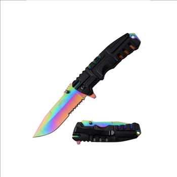 MASTER USA RAINBOW FOLDING KNIFE SPRING ASSISTED EDC