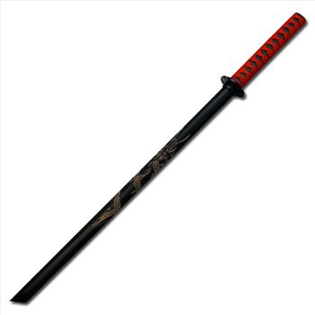 BladesUSA - Martial Arts Training Equipment - Samurai Wooden Training Sword with Engraved Dragon - 1807DR