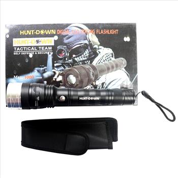 Hunt-Down High Powered Black 1000 Lumens Self-Defence Aluminum Body Flashlight