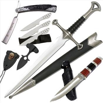 5 PIECE KNIFE SWORD AND THROWING SET