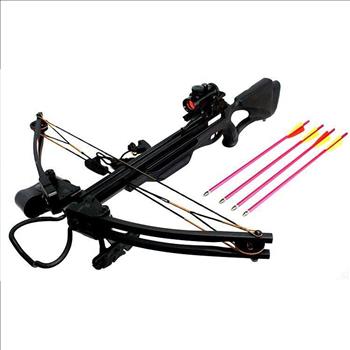 175 LBS Hunting Crossbow Package with Red Dot Scope Arrows 285 FPS Rope Cocking