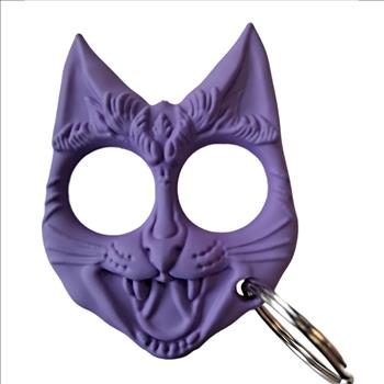 Public Safety Evil Cat Keychain - Light Purple