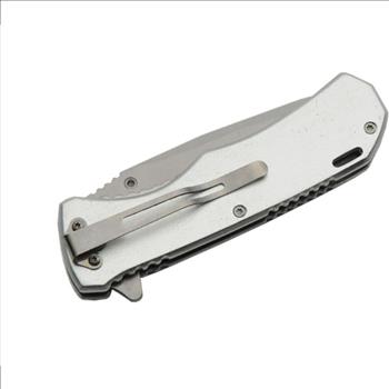 Spring-Assist Folding Knife | Patriotic God Bless America USA Flag Silver