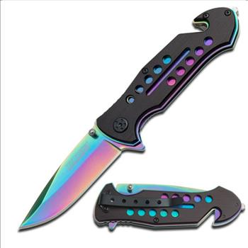 TAC-FORCE RAINBOW TACTICAL SPRING ASSISTED KNIFE