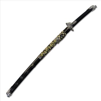 BladesUSA - Dragon Samurai Sword with 2 Throwing Knives on Scabbard - C-85B