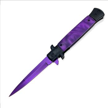 Folding Knife Black & PURPLE Pearl With PURPLE Blade