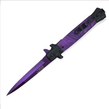 Folding Knife Black & PURPLE Pearl With PURPLE Blade