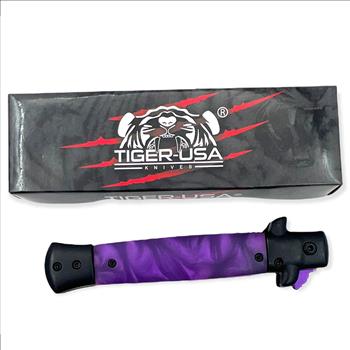 Folding Knife Black & PURPLE Pearl With PURPLE Blade