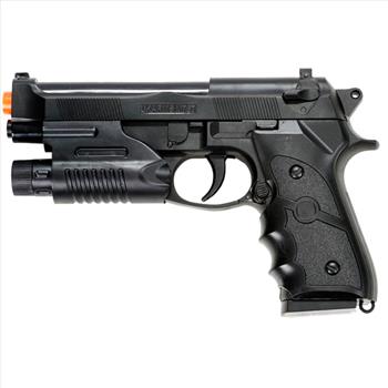 UKARMS M757R BLACK M9 BERETTA SPRING AIRSOFT PISTOL GUN WITH LASER