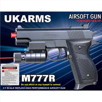 UKARMS M777R SPRING AIRSOFT PISTOL GUN w/ 1000 BBS 6MM .12g