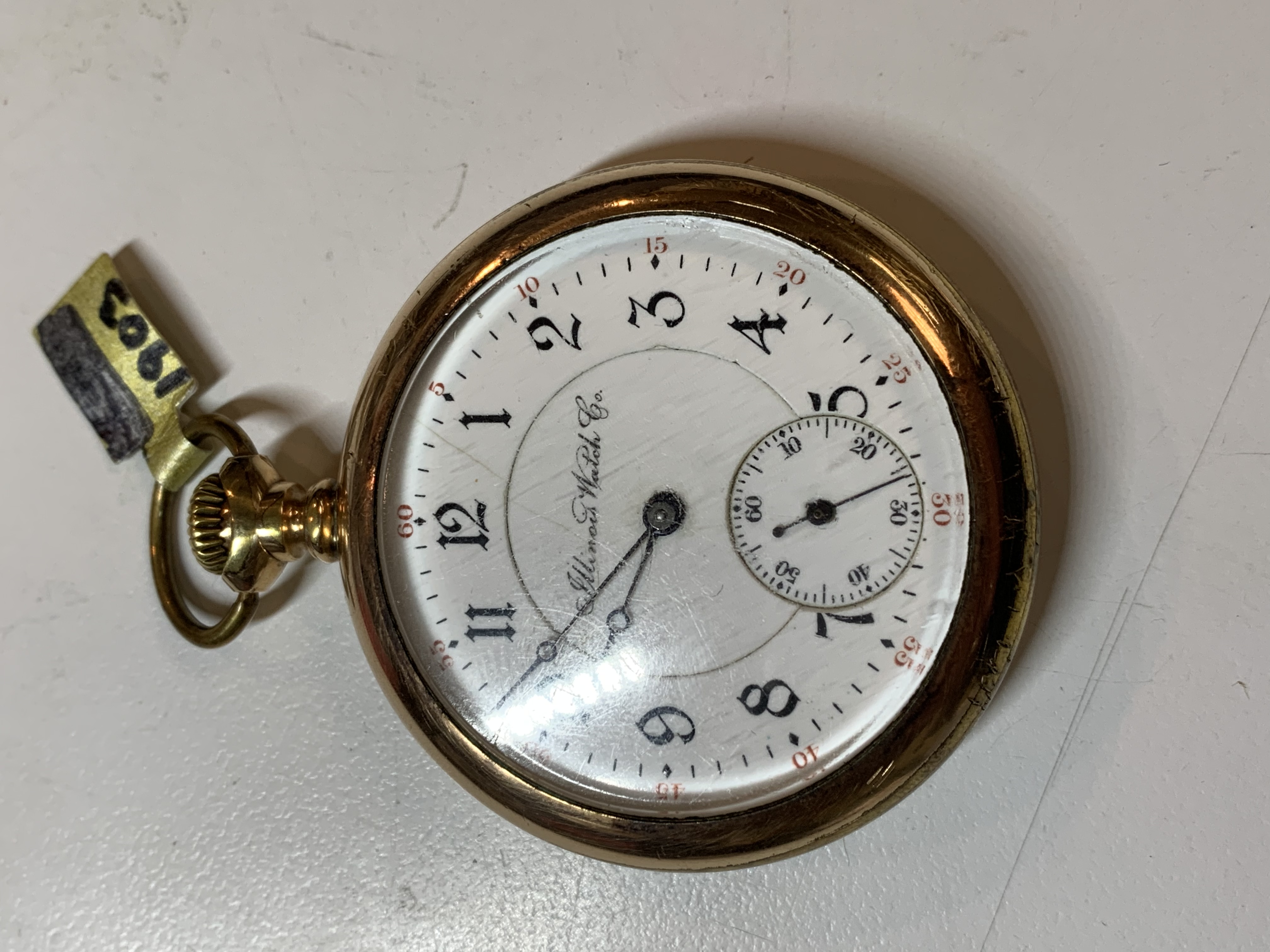 ILLONOIS MENS GOLD FILLED POCKET WATCH RUNNING 15J Property Room