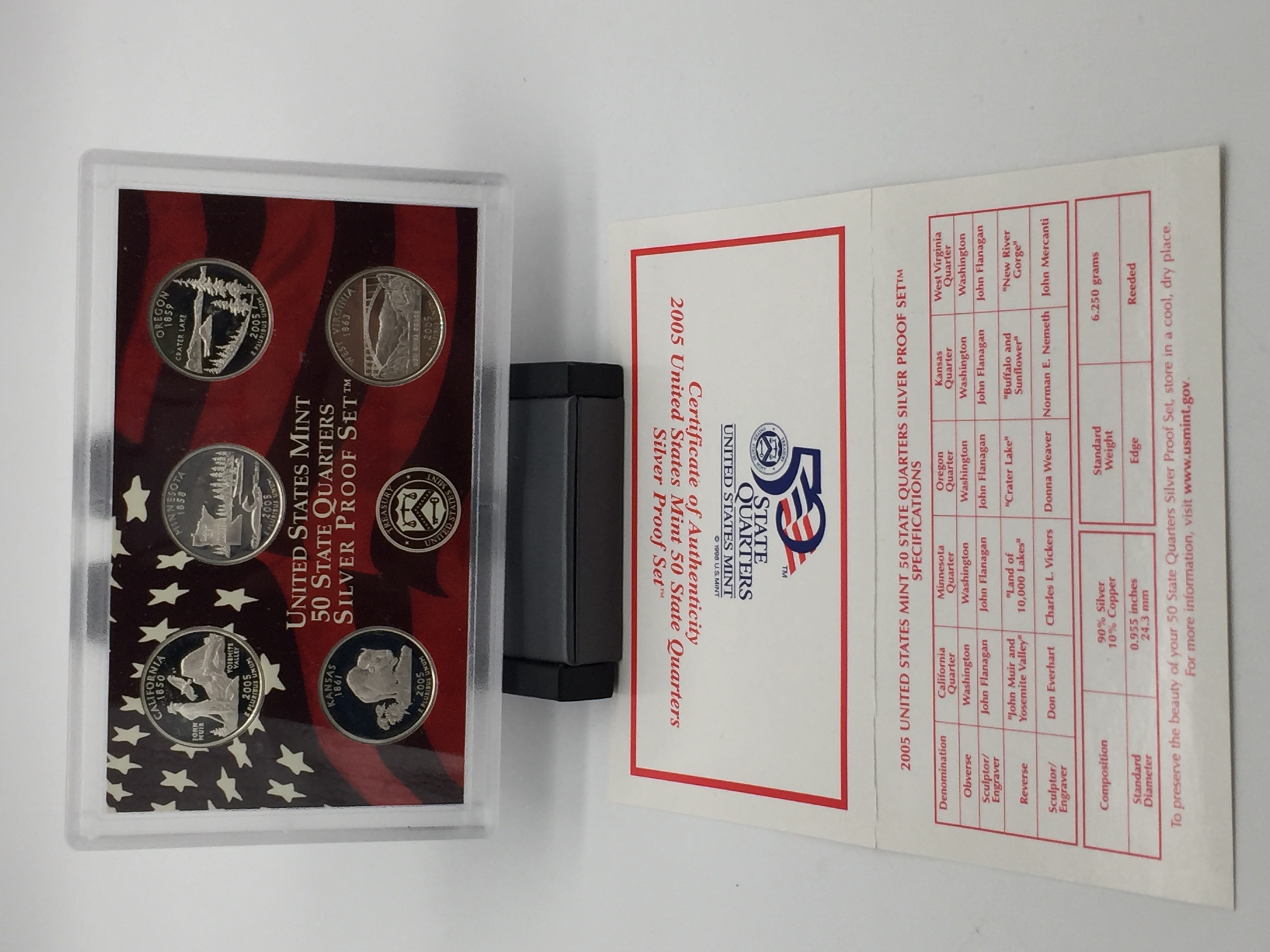 thumbnail image 2 of 2005 Colorized US Mint State Quarters – Complete 5-Coin Set With Protective Capsules 2 of 5