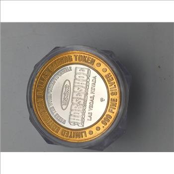 Horseshoe limited edition $10 gaming token .999 fine silver
