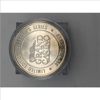 1994 .999 Fine Silver 1.5 oz Grand Casino Western Collectors Series Token