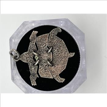 Sterling Silver Hinged Turtle Pendant 7.2g