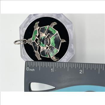 Sterling Silver Hinged Turtle Pendant 7.2g